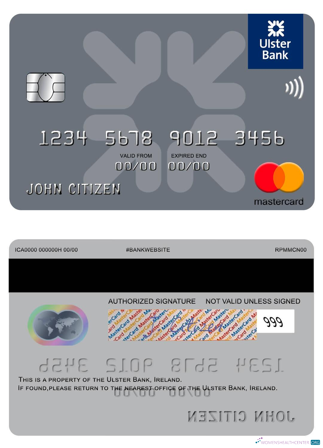 Download Ireland Ulster Bank Ireland mastercard Photoshop template